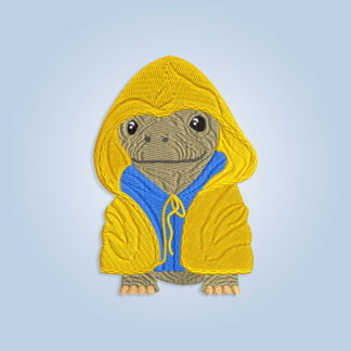 Baby Dinosaur in Yellow Hood Embroidery design