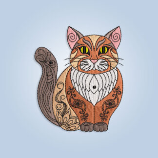 Tattooed fat Cat Embroidery design files