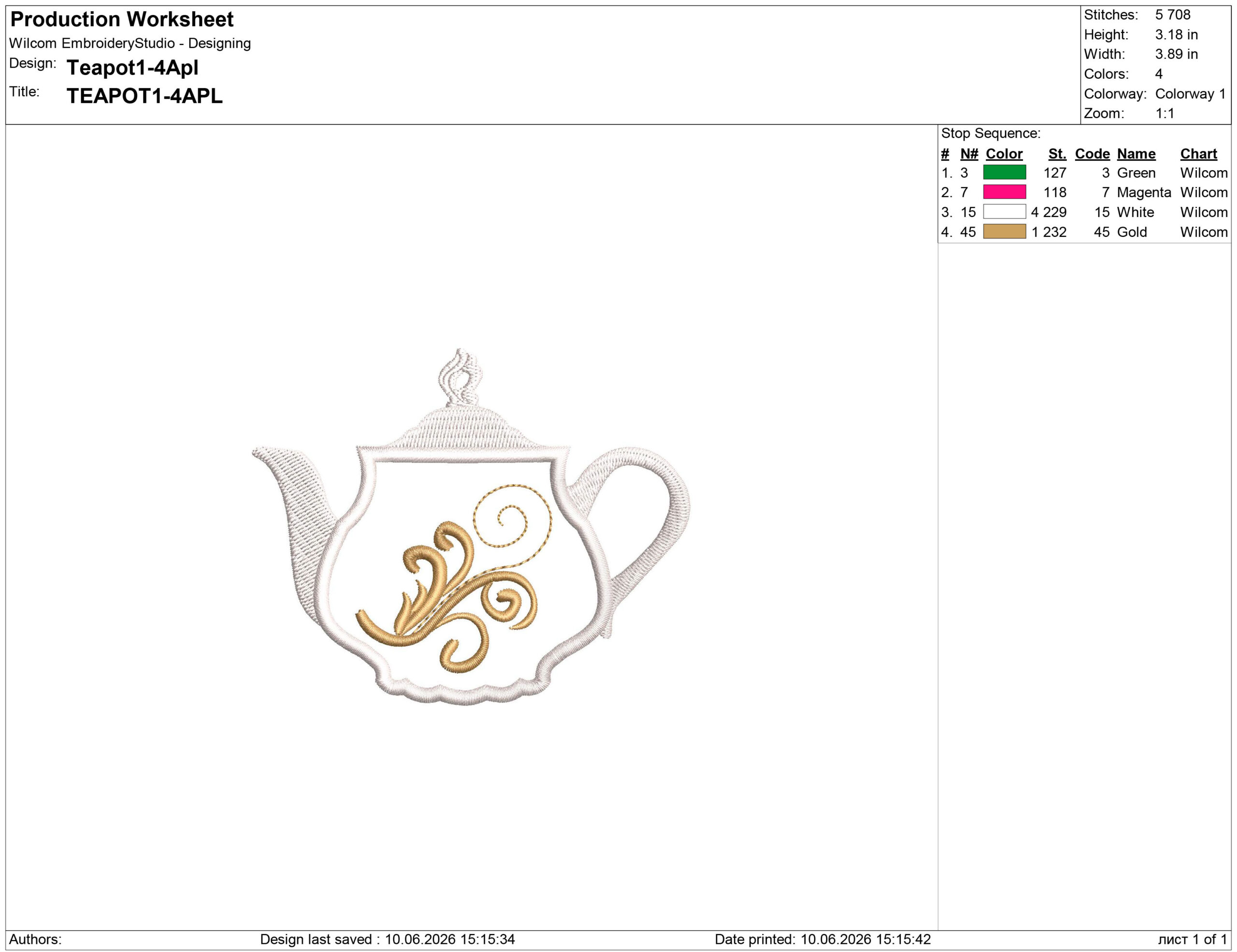 Kettle Embroidery design
