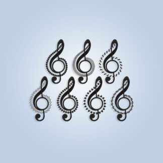 Bundle of Treble Clef Embroidery design files