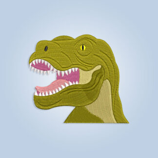 Dinosaur T-Rex face embroidery design
