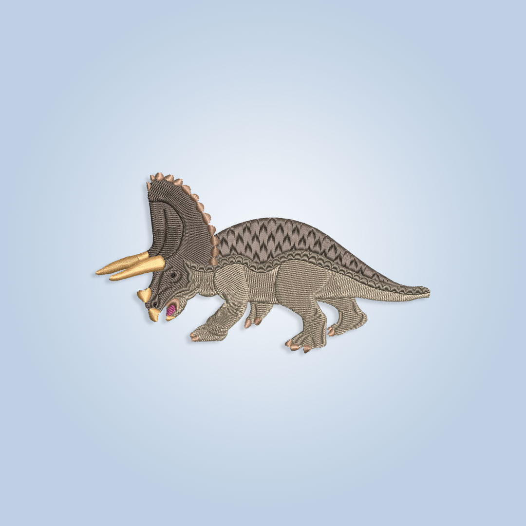 Triceratops embroidery design files
