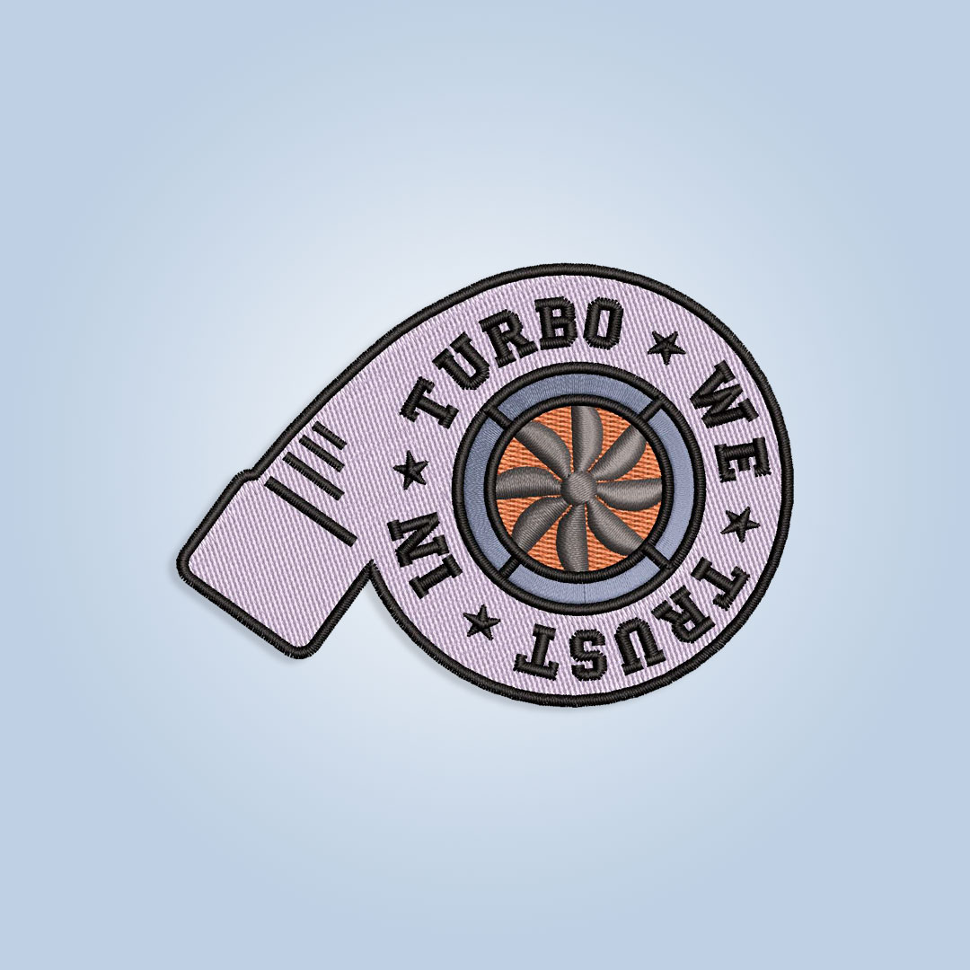 In Turbo We Trust, Turbo Embroidery design