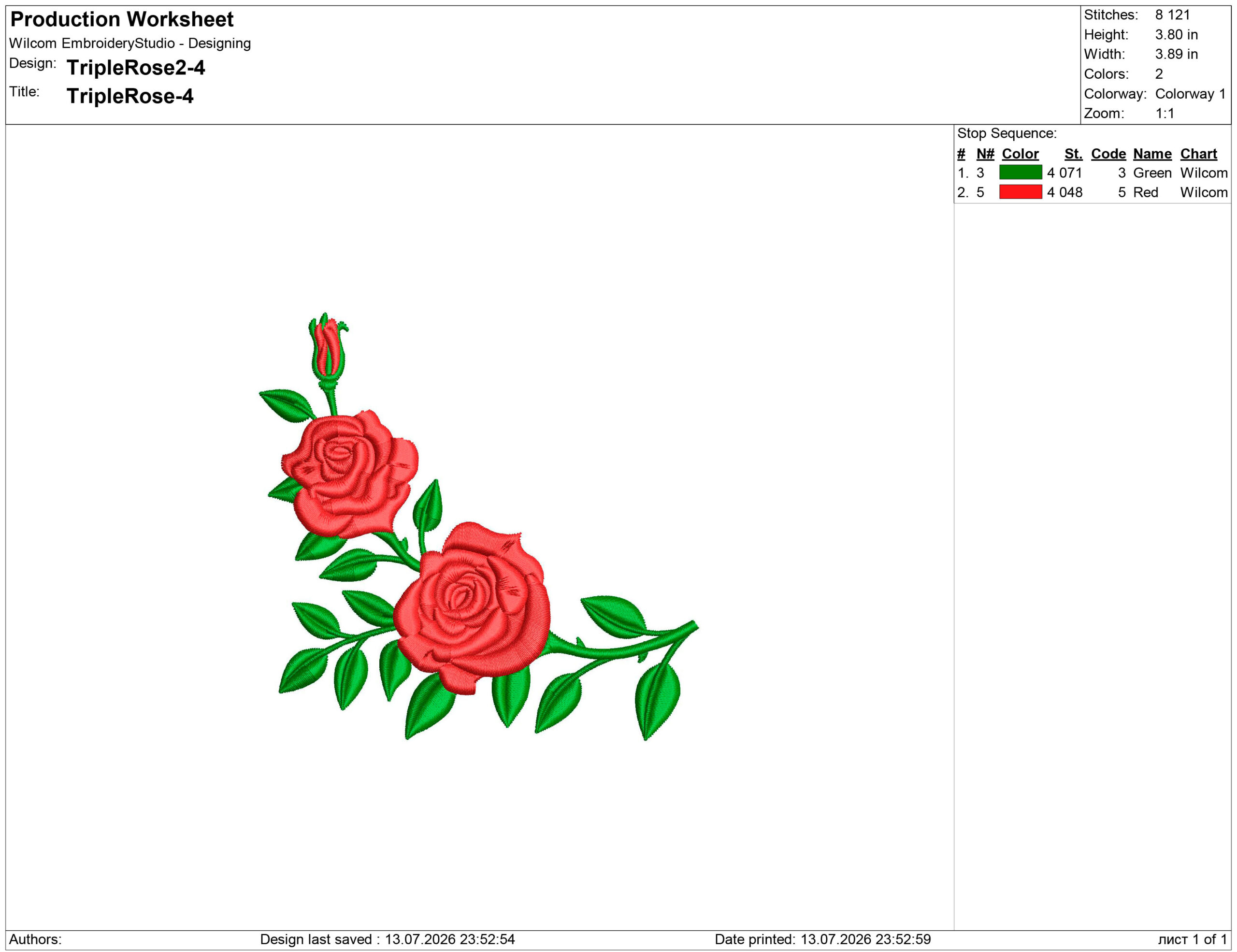 Rose Embroidery design