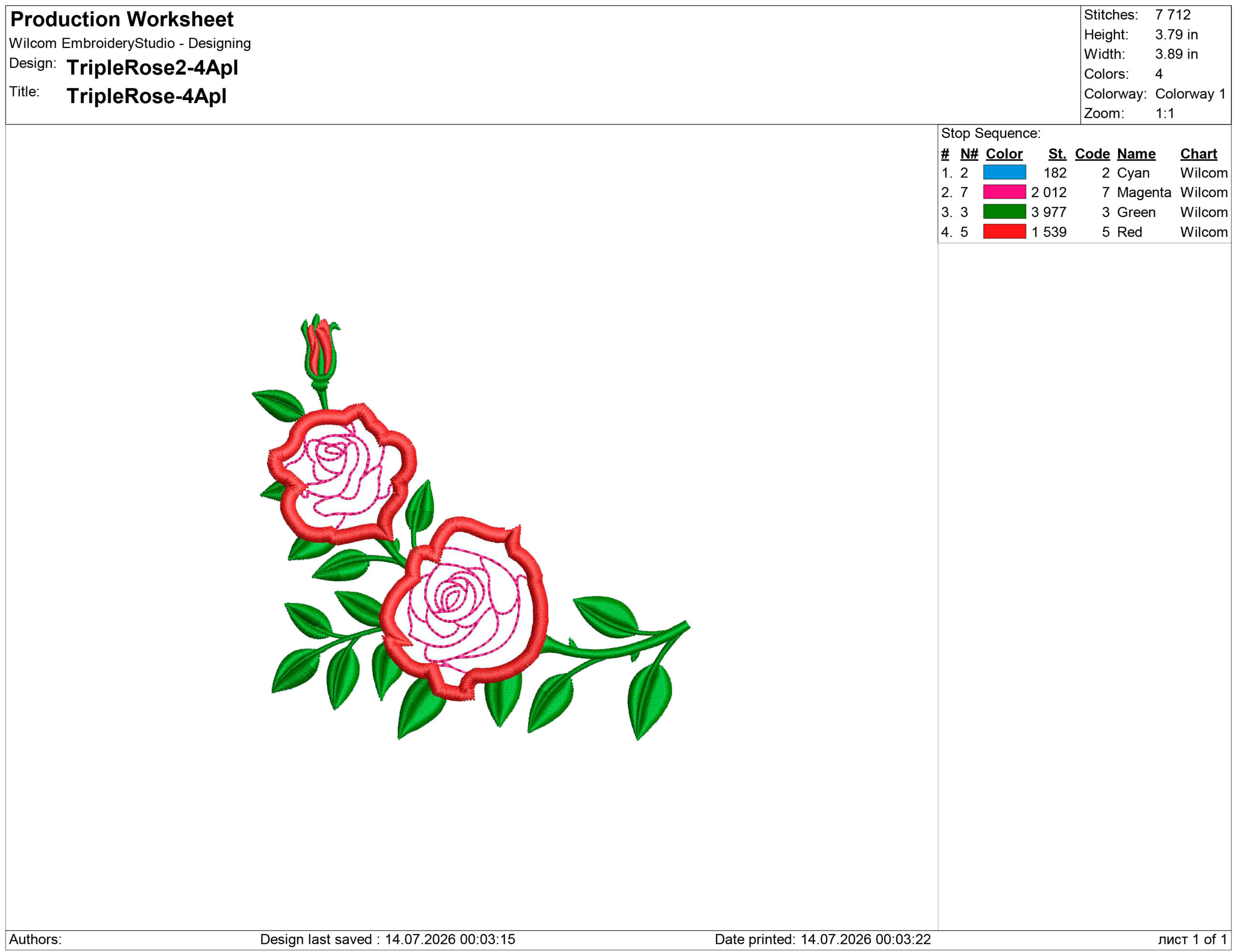 Rose Embroidery design