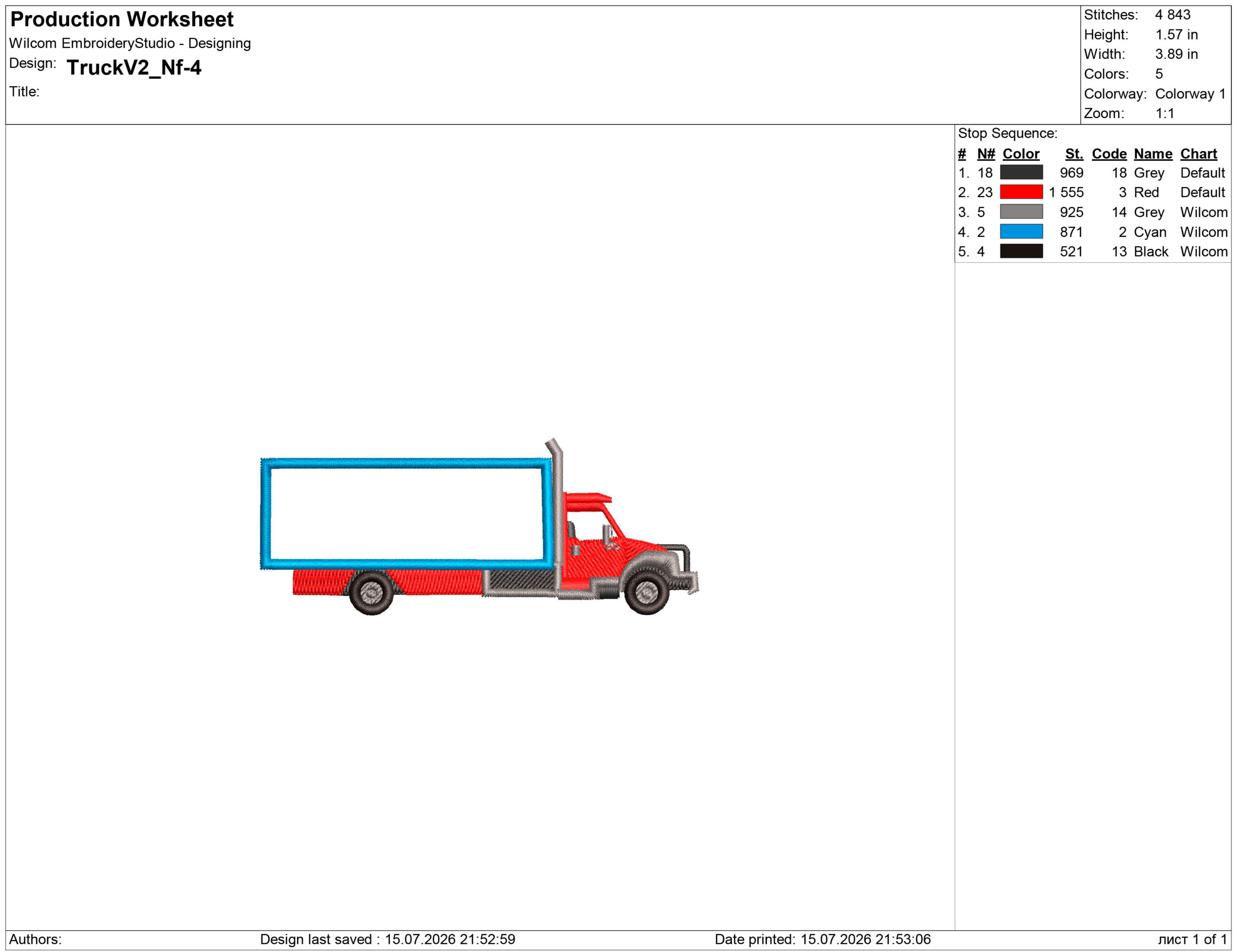 Box Truck frame Embroidery design