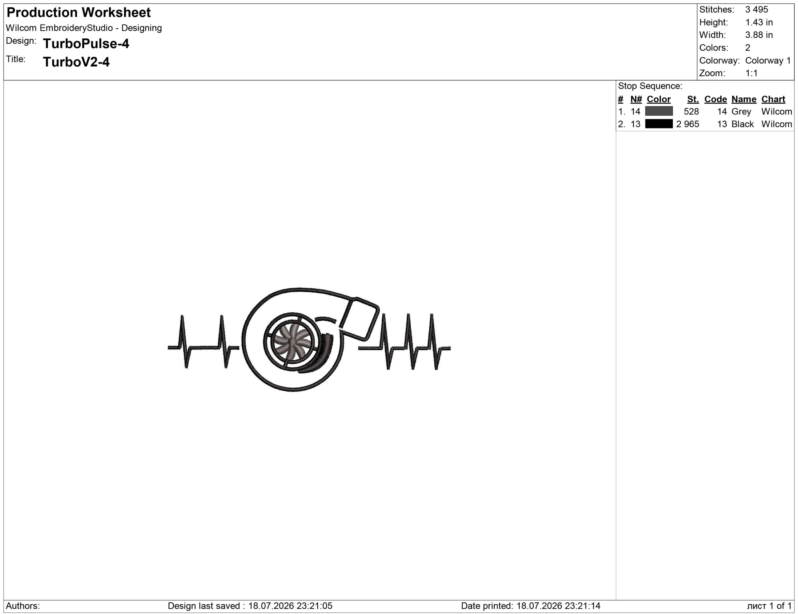 Turbo Heartbeat Embroidery design files - Image 2