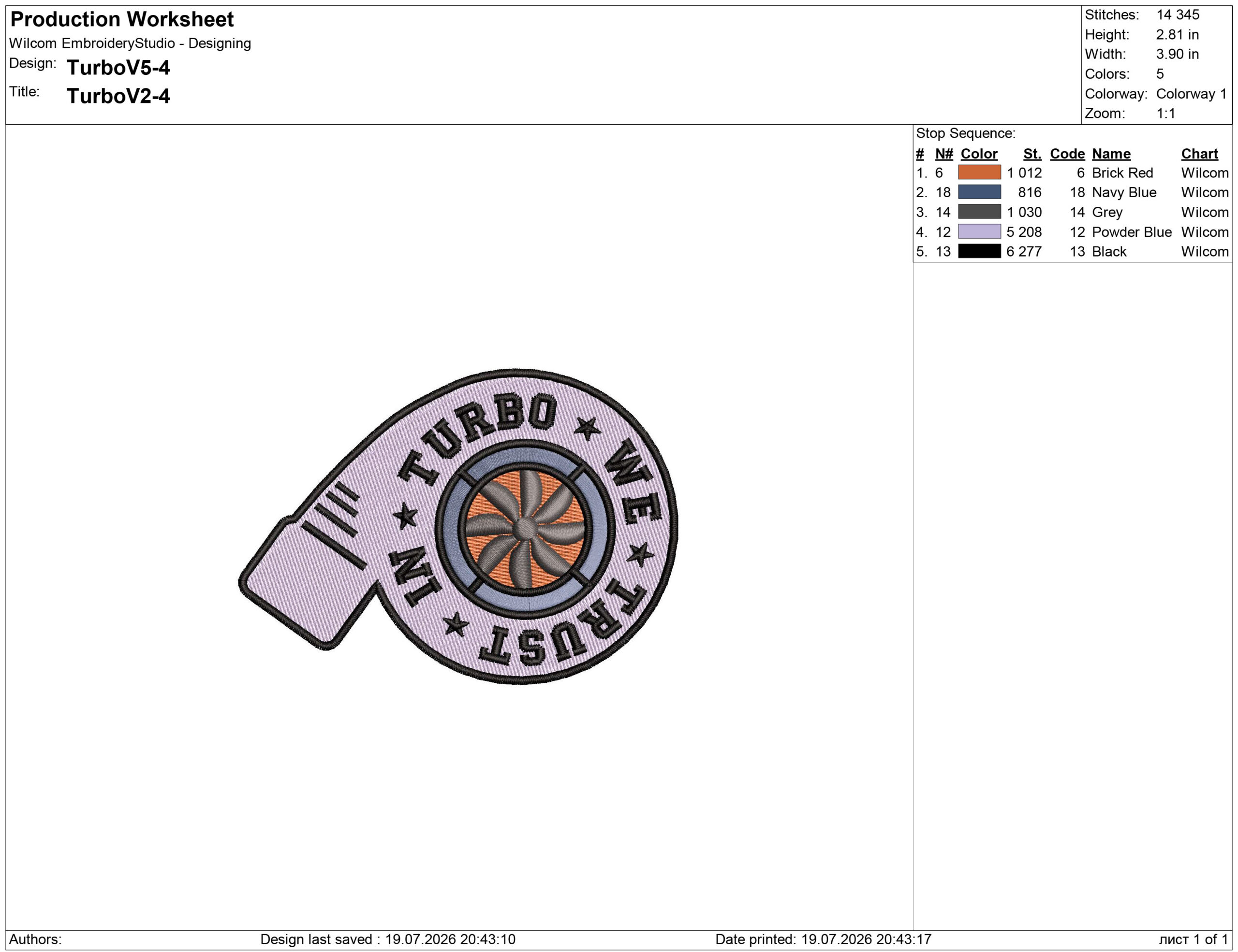 In Turbo We Trust, Turbo Embroidery design files - Image 2