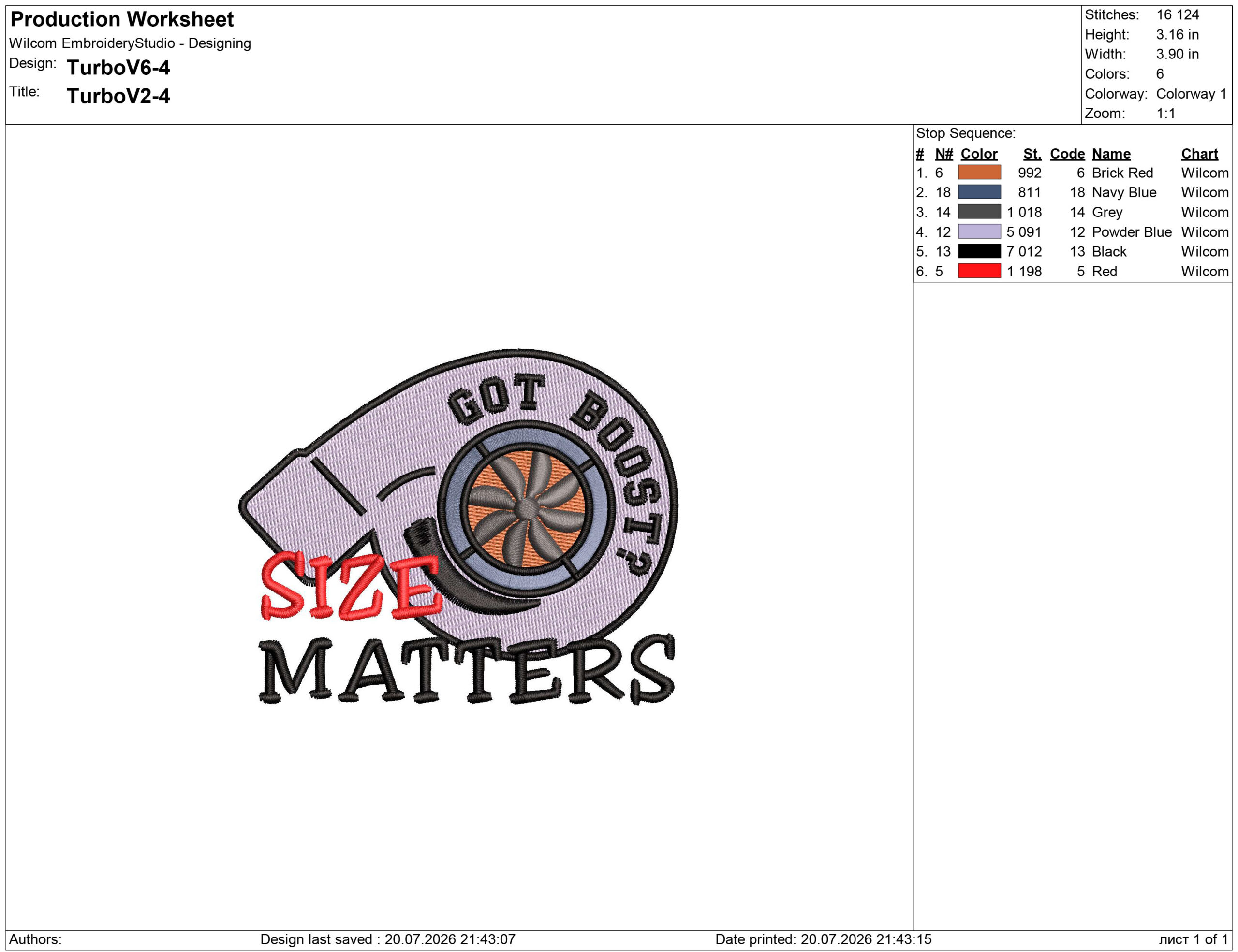 Size Matters Turbo Embroidery design