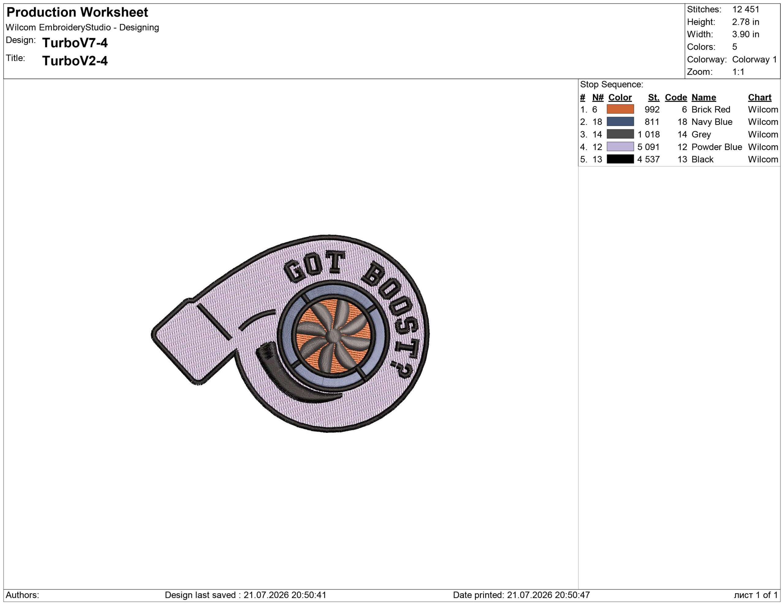 Got Boost, Turbo Embroidery design files - Image 2