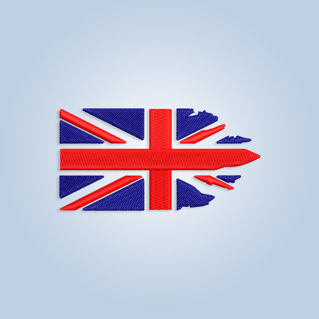 Ragged Flag of Great Britain Embroidery design files