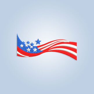 Waving US Flag Embroidery design files