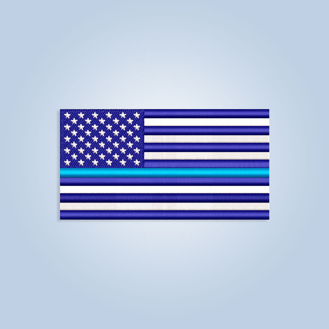 US Thin Blue line flag Embroidery design files