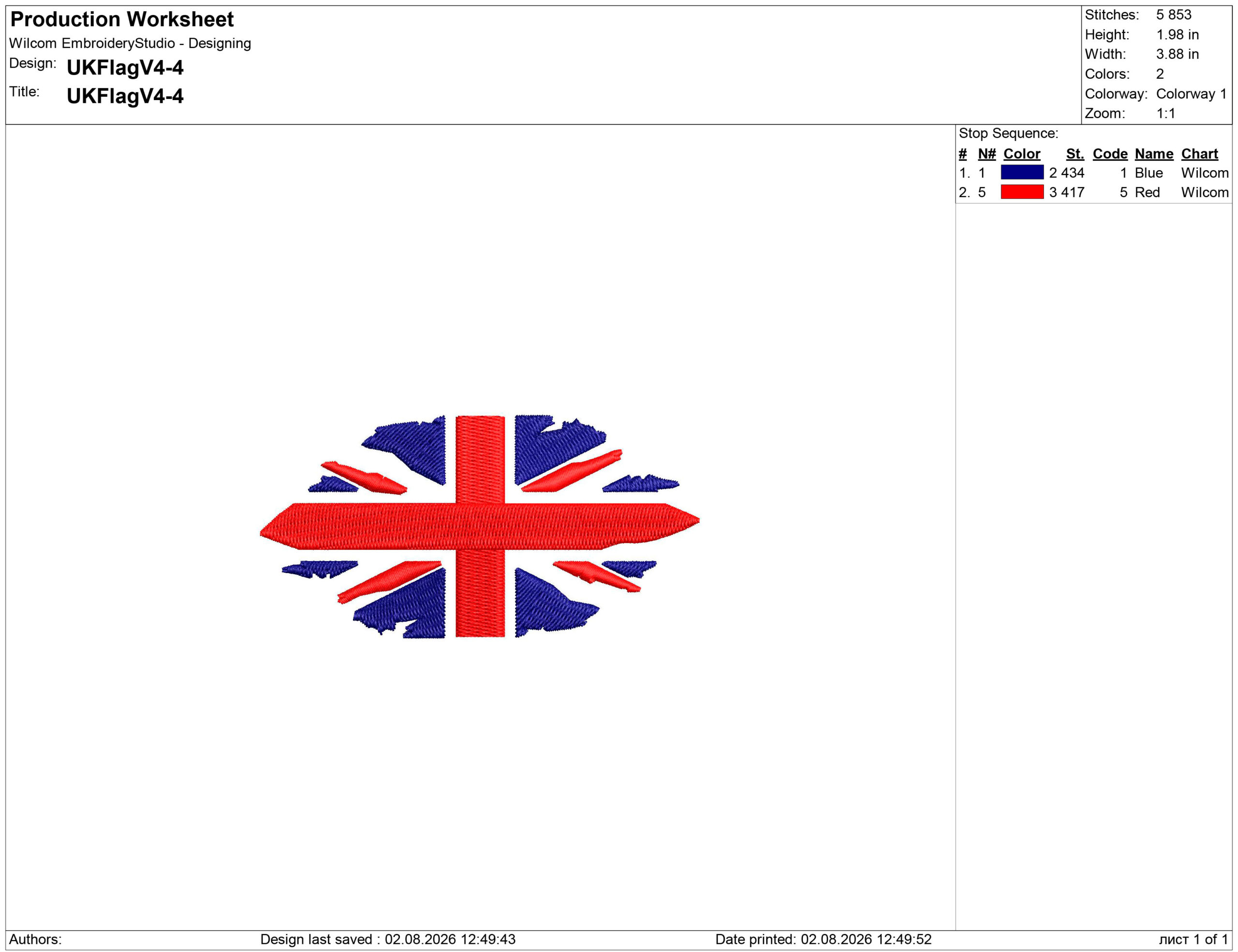 Ragged Flag of United Kingdom Embroidery design files - Image 2