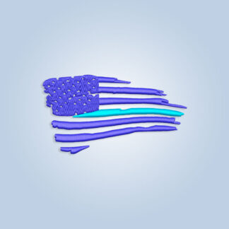 Ragged Thin Blue line flag Embroidery design