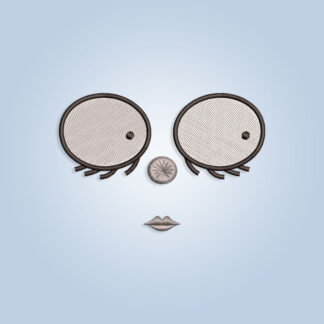 Weird Girl Face Embroidery design