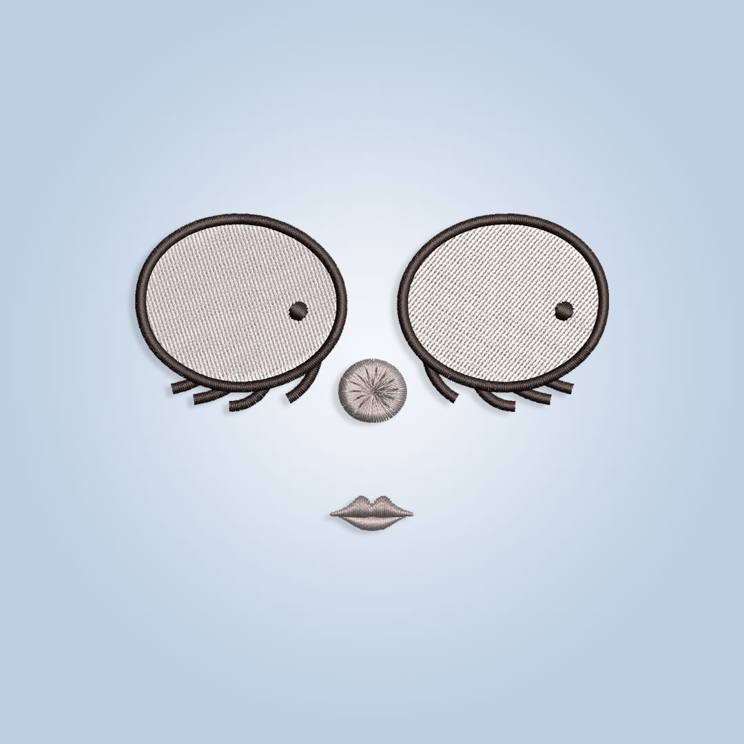 Weird Girl Face Embroidery design