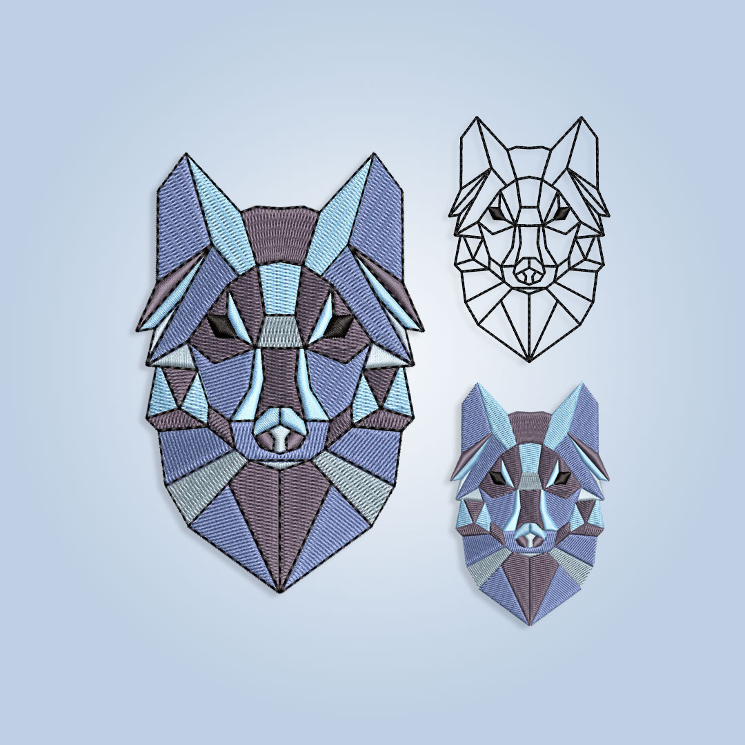 Geometric Dog Embroidery design files