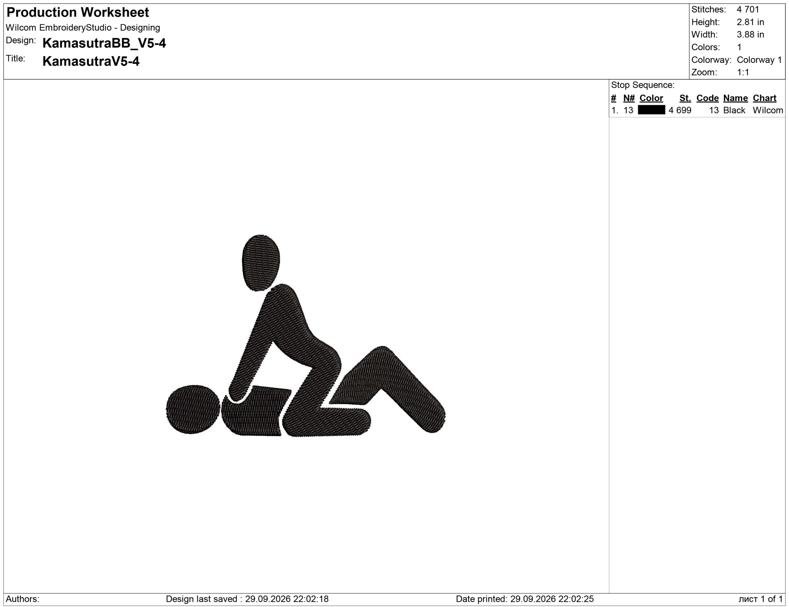 Boy Boy Kamasutra Doodles Embroidery design