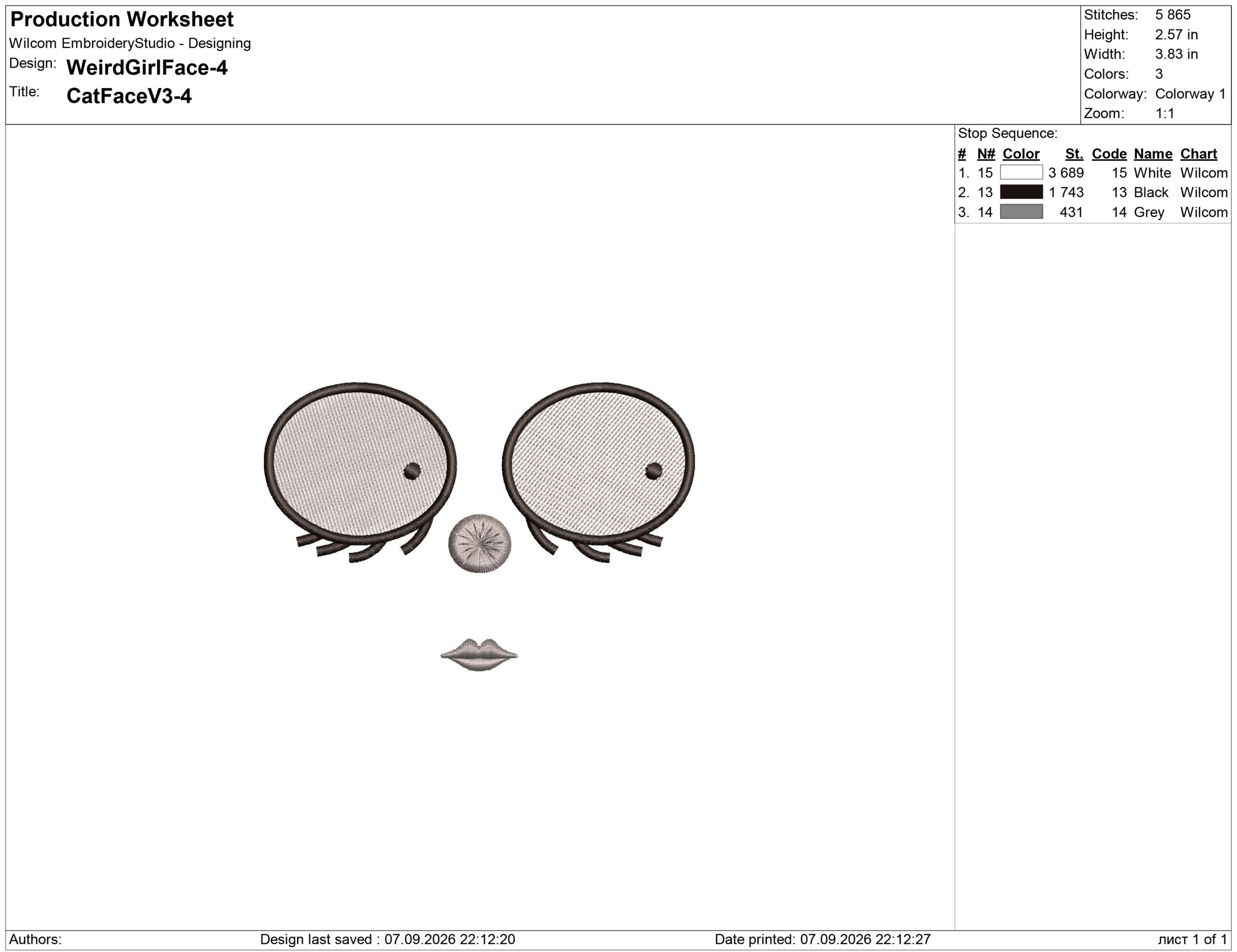 Weird Girl Face Embroidery design files - Image 2