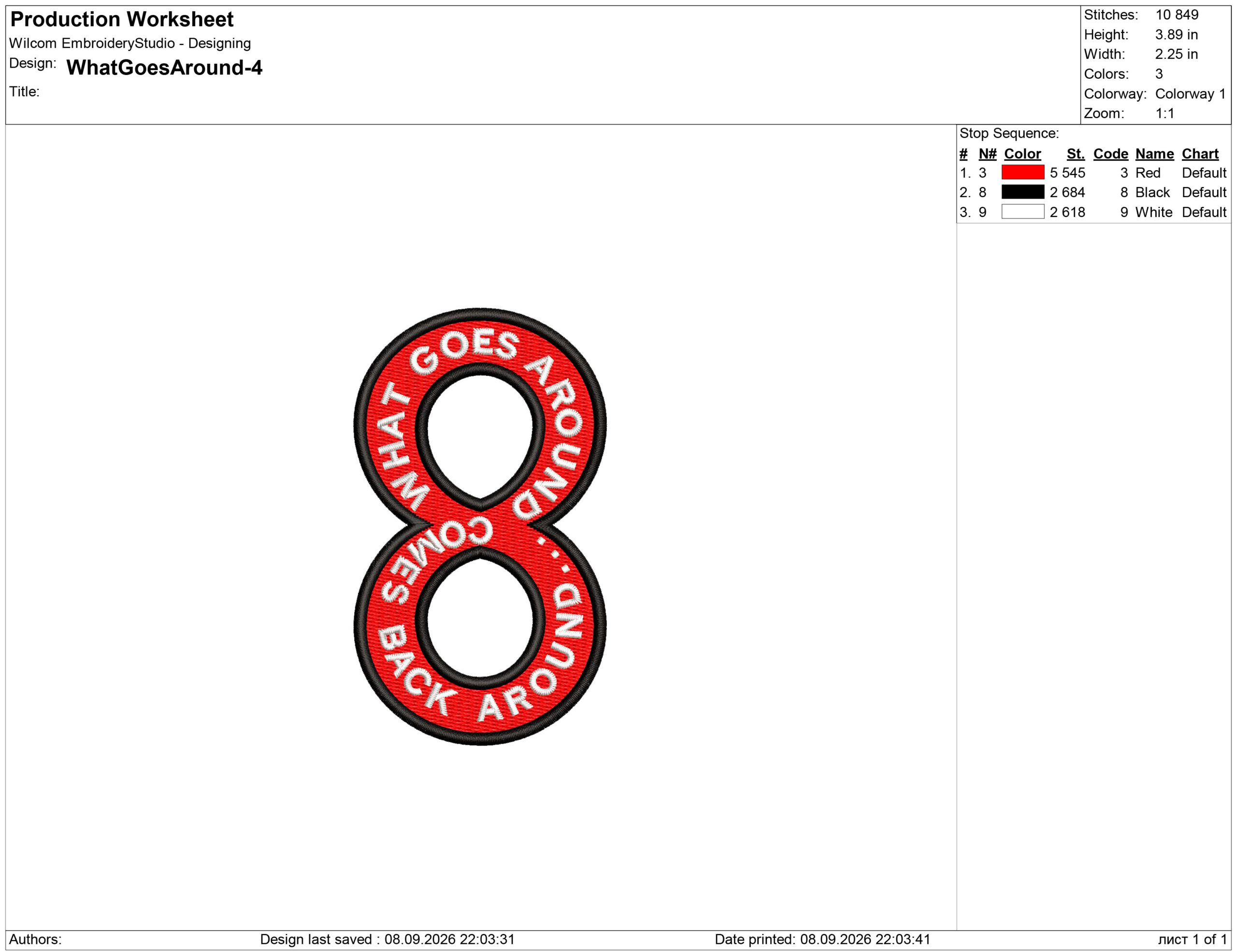 What Goes Around Comes Back Around Embroidery design files - Image 2