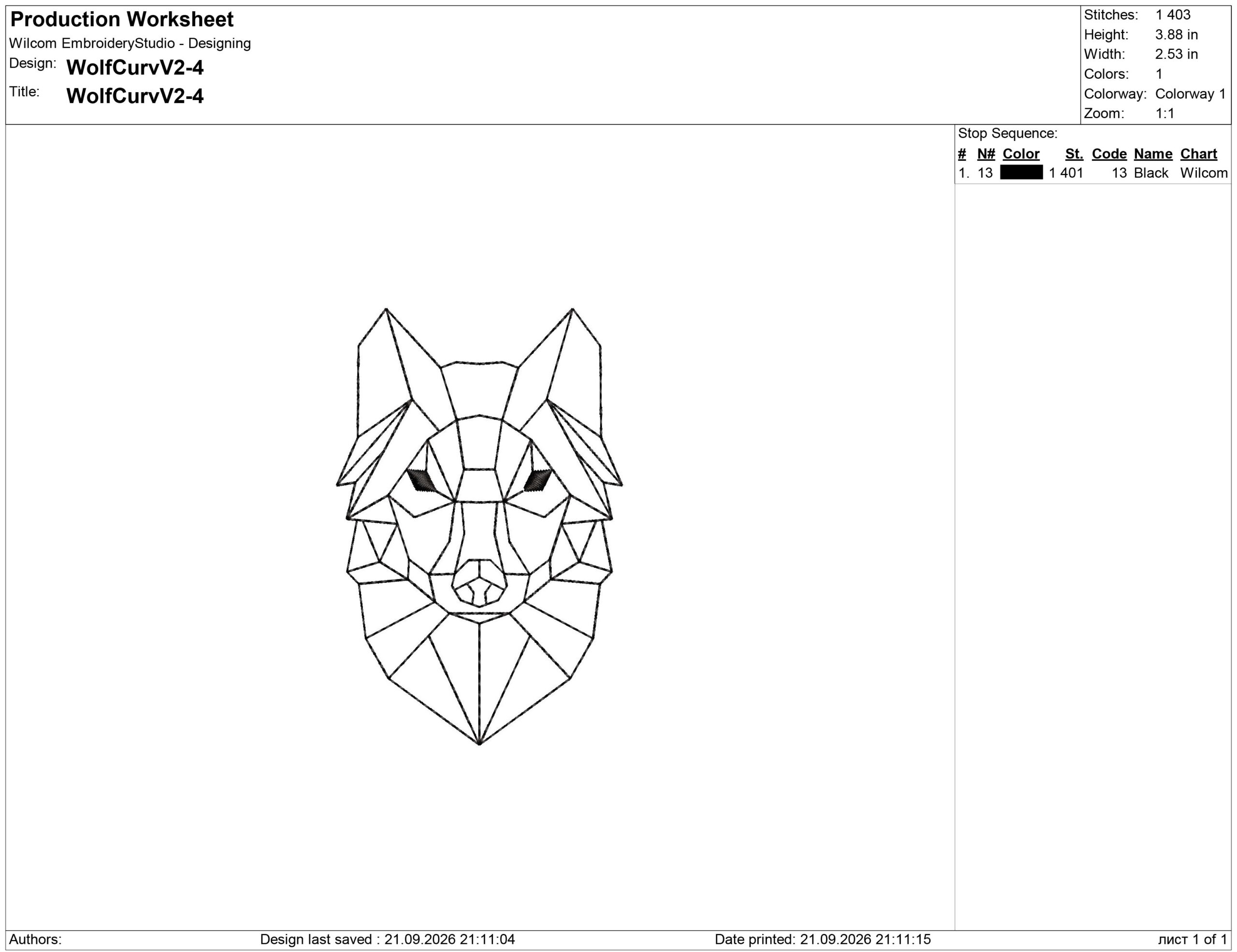Geometric Dog Embroidery design