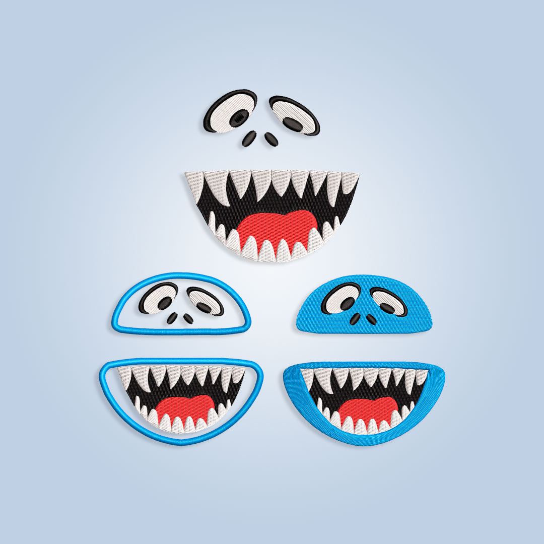 Muppet Yeti Face Embroidery design files for Machine Embroidery